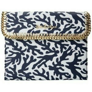 LILLY PULITZER IPAD CASE GOLD CHAIN NAVY TREASURE